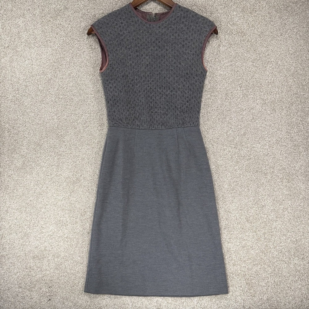 L'aiglon‎ VTG 50's Dress Union Made Knit Uniform Grey Modest XS Sz 2